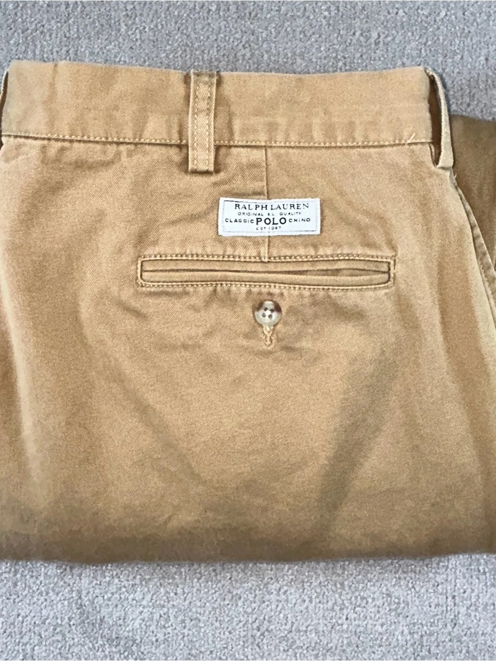Polo Ralph Lauren Andrew Pant Mens 38 Tan Pleated Classic Chino Khaki Pants‎